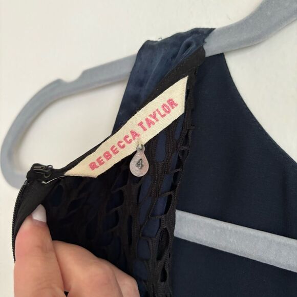 Rebecca Taylor Women’s silk lace sleeveless peekaboo dress size 4 - GUC! - Picture 8 of 11